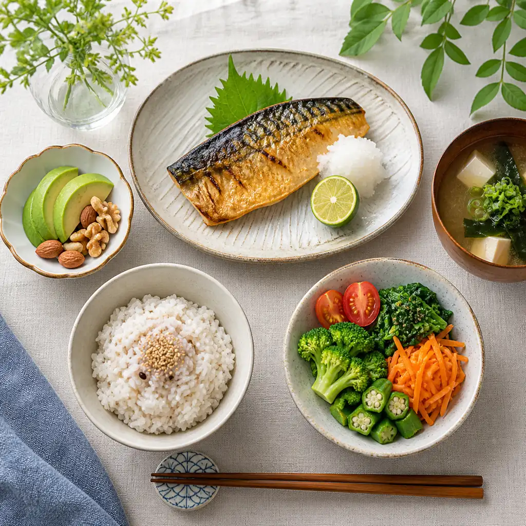 たんぱく質・脂質・炭水化物の三大栄養素を一つの食事に組み合わせたPFCバランスの概念図